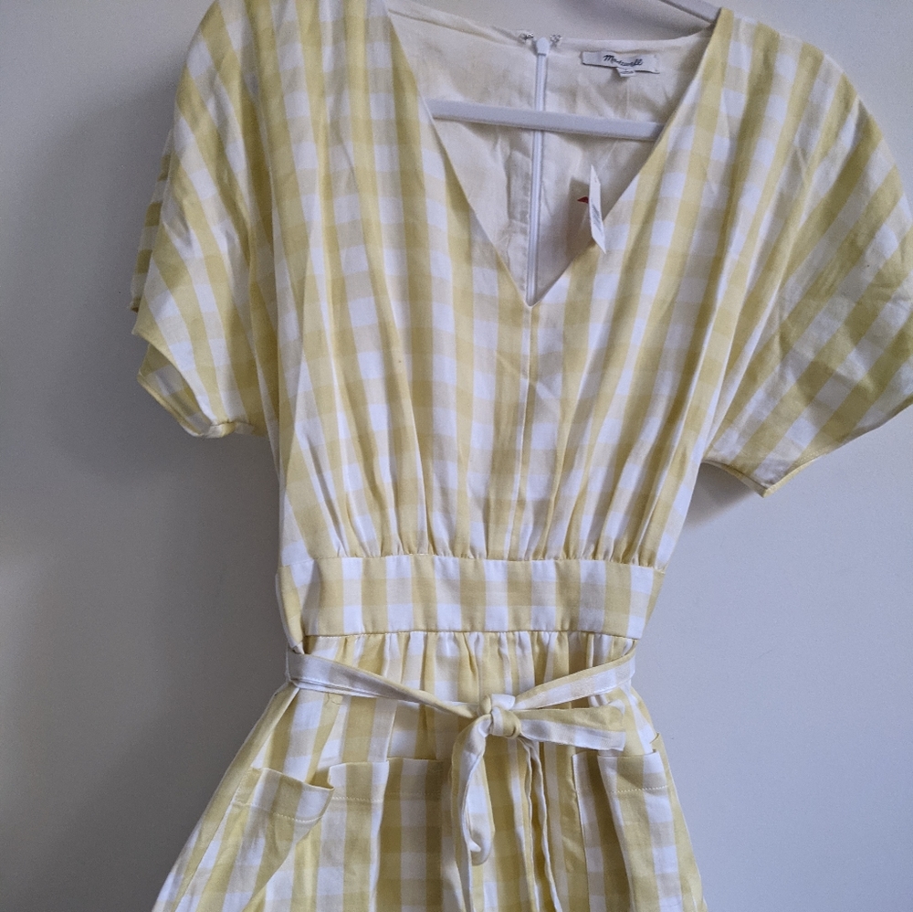 Madewell Dolman-Sleeve Midi Dress Gingham Check - Picture 7 of 7